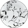 Assiette à dessert ronde blanche décor tiges feuilles noires^Gifi Online