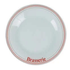 Assiette à dessert ronde blanche décor brasserie^Gifi Hot
