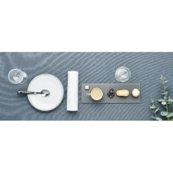 Assiette à dessert ronde blanche bordure gris noir Lizzy^Gifi Clearance