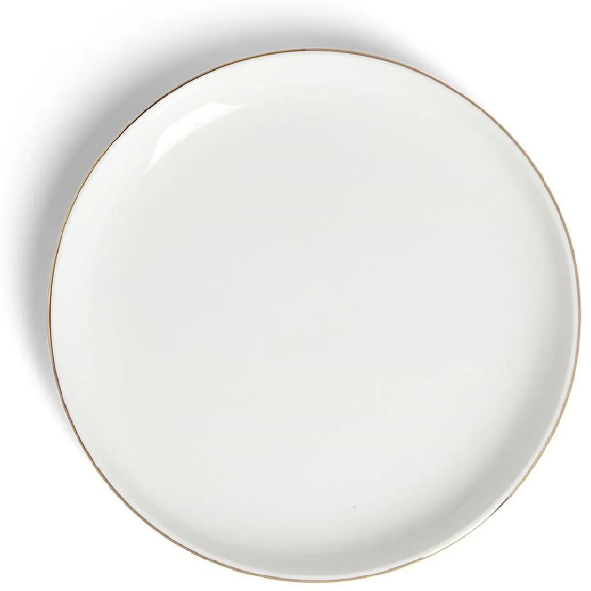 Assiette à dessert ronde blanc et doré Ø19cm porcelaine^Gifi Sale