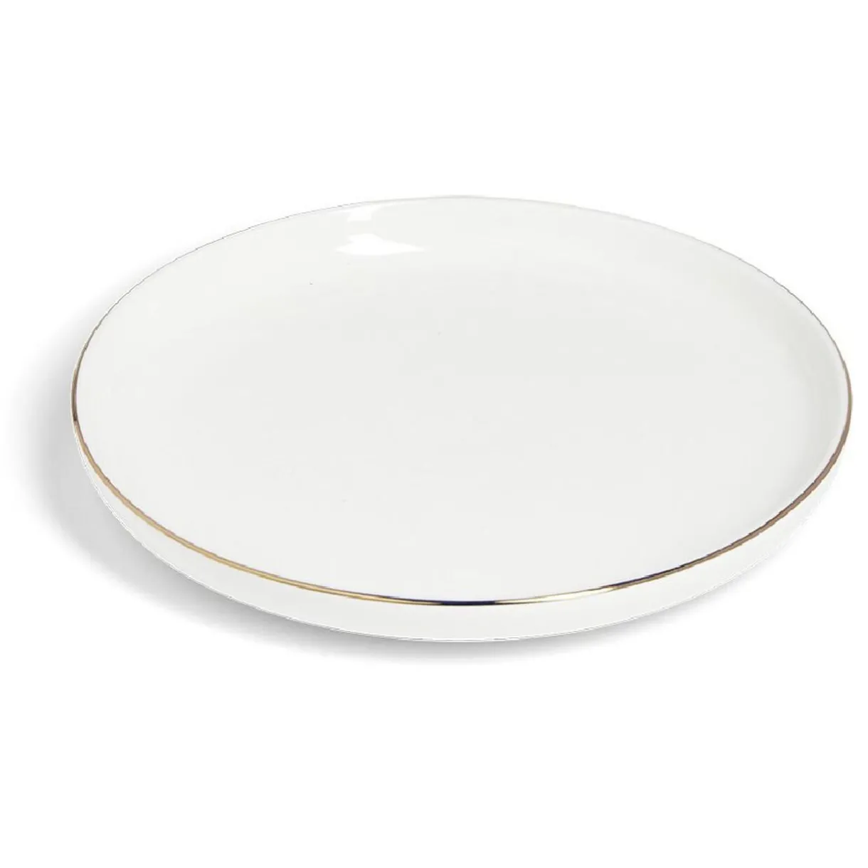 Assiette à dessert ronde blanc et doré Ø19cm porcelaine^Gifi Sale