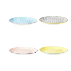 Assiette à dessert ronde carreau de ciment multicolore x4^Gifi