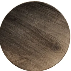 Assiette à dessert ronde décor imitation bois^Gifi