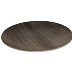 Assiette à dessert ronde décor imitation bois^Gifi