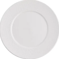Assiette à dessert ronde embossée blanche x4^Gifi