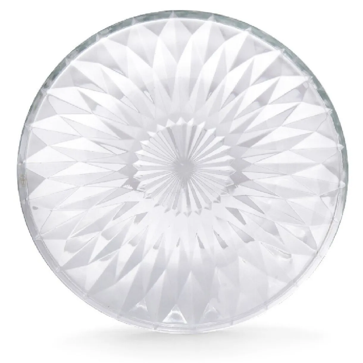 Assiette à dessert ronde fleur géométrique verre transparent^Gifi Outlet
