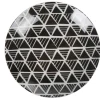 Assiette à dessert ronde porcelaine zig zag blanc gris^Gifi New
