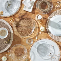 Assiette à dessert ronde Pampilles blanc transparent Ø 19 cm^Gifi