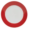 Assiette à dessert ronde rouge et blanche^Gifi Online
