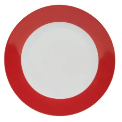 Assiette à dessert ronde rouge et blanche^Gifi Online