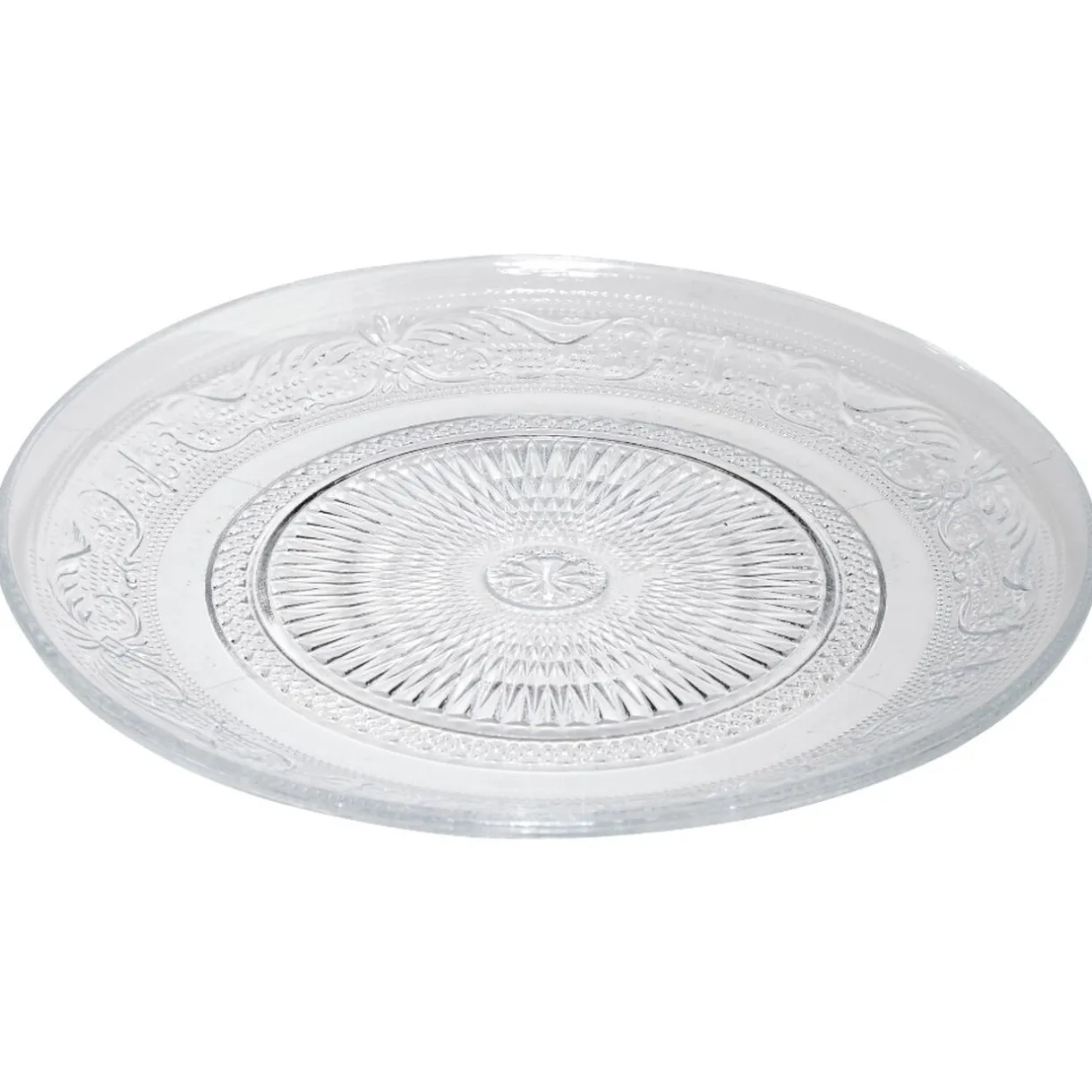 Assiette à dessert ronde transparente ciselée^Gifi New