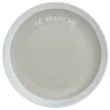 Assiette à dessert taupe contour blanc inscription Le marché^Gifi Best
