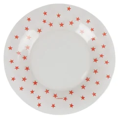 Assiette à dessert verre Zana givre étoiles rouges^Gifi New