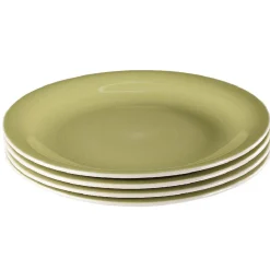 Assiette à dessert vert anis effet spirale x4^Gifi Hot