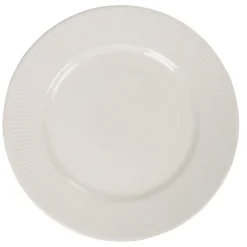 Assiette avec rebord embossé ronde plate blanche^Gifi New