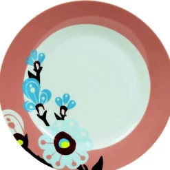 Assiette creuse blanche et rose décor fleurs^Gifi Online