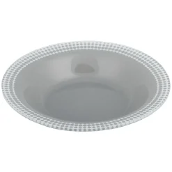 Assiette creuse Dotty gris et blanc bord à pois x4^Gifi Discount