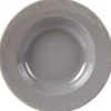 Assiette creuse grise festonnée^Gifi Discount