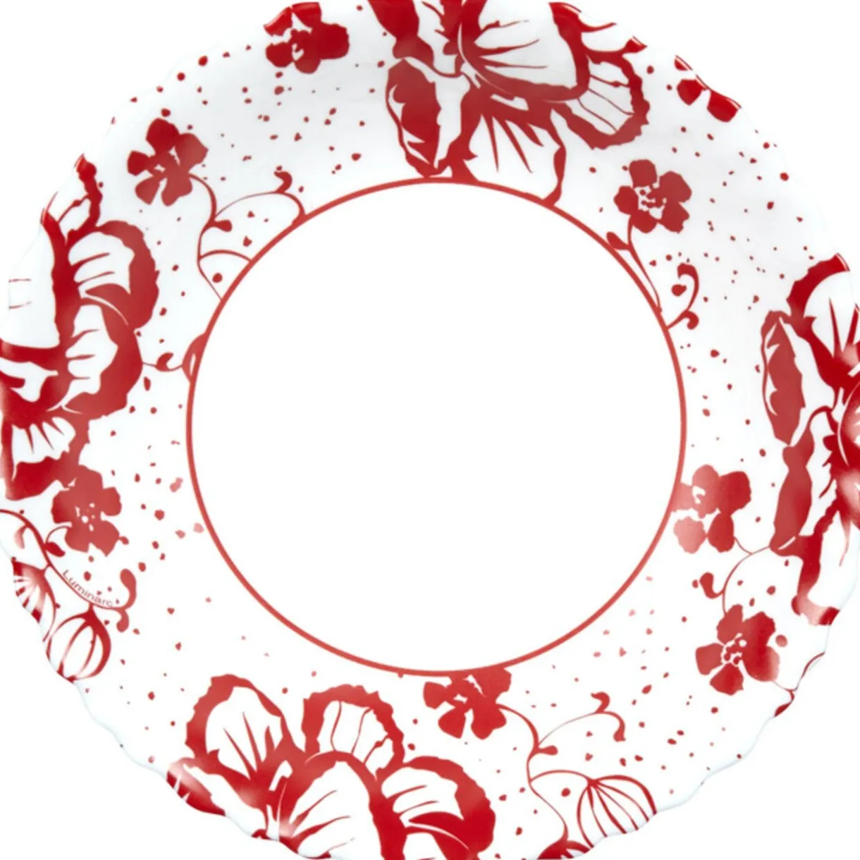 Assiette creuse Luminarc blanc décor rouge Alcove vintage^Gifi Discount