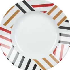 Assiette creuse Luminarc blanc rayures contemporaines Balnea^Gifi Discount