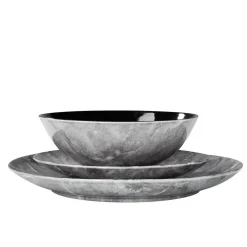 Assiette creuse motif marbre gris^Gifi Clearance