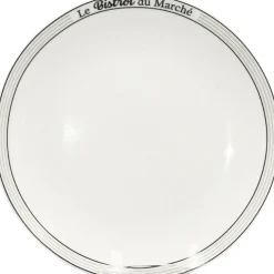 Assiette creuse rebord inscription Le Bistrot du Marché blanche^Gifi Hot