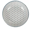 Assiette creuse ronde blanche motif géométrique bleu Urban^Gifi Sale