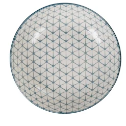 Assiette creuse ronde blanche motif géométrique bleu Urban^Gifi Sale