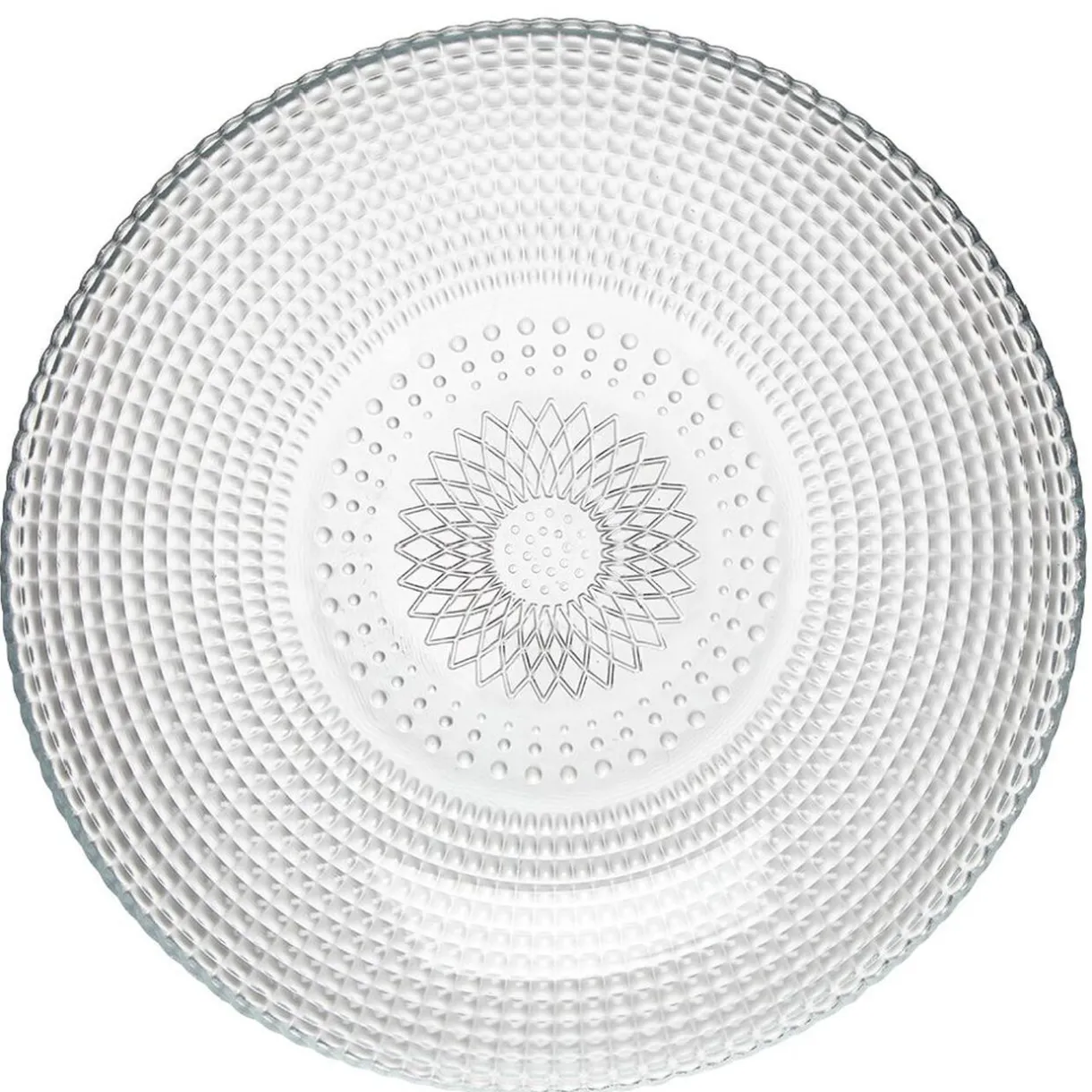 Assiette creuse ronde effet relief blanc transparent Ø21 cm^Gifi Best
