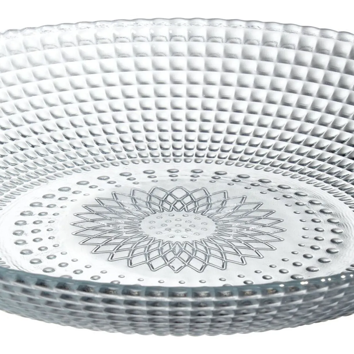 Assiette creuse ronde effet relief blanc transparent Ø21 cm^Gifi Best