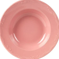 Assiette creuse rose festonnée^Gifi Sale