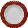 Assiette creuse rouge et blanc design coeurs^Gifi