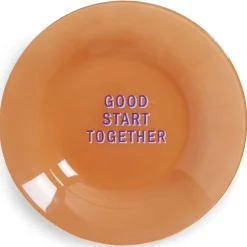 Assiette creuse verre coloré avec message Ø23cm - 3 modèles^Gifi Online