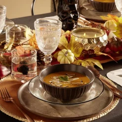 Assiette creuse verre transparent liseré noir Ø23cm^Gifi New