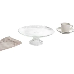 Assiette de présentation sur pied verre transparent Ø19,7xH8cm^Gifi Outlet