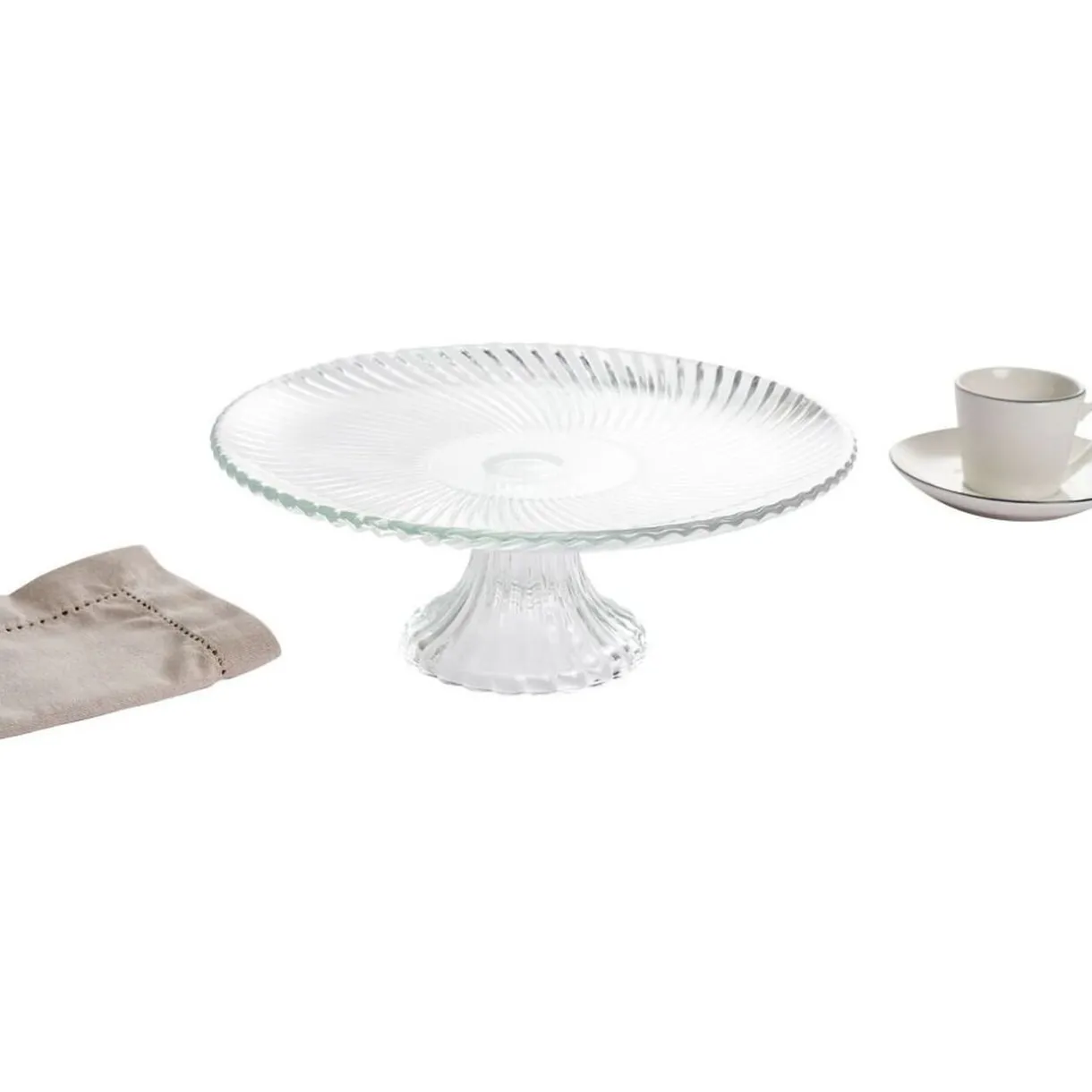 Assiette de présentation sur pied verre transparent Ø25,7xH9cm^Gifi Discount