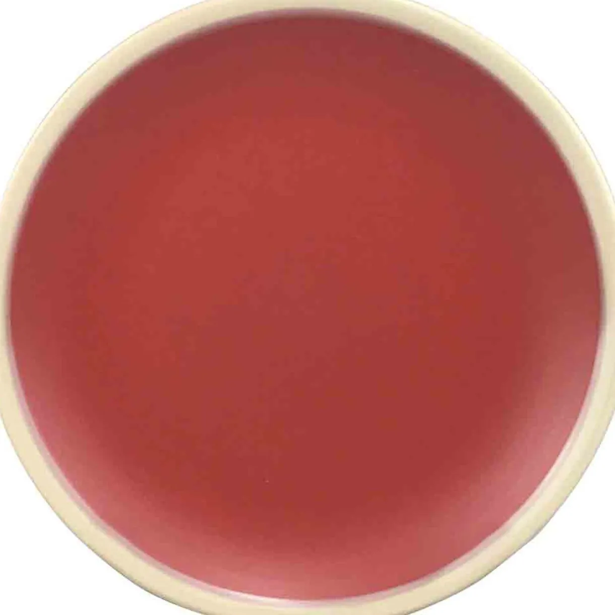 Assiette dessert couleur argile rouge bordure blanche^Gifi Clearance