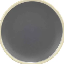 Assiette dessert grise bordure blanche^Gifi Clearance