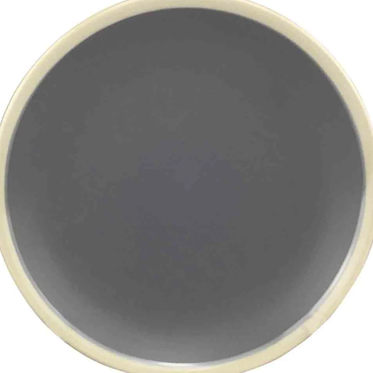 Assiette dessert grise bordure blanche^Gifi Clearance