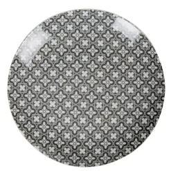 Assiette grise avec motif fleur blanche Dolce Vita^Gifi