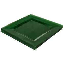 Assiette plastique plate carrée unie vert x 10^Gifi