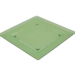 Assiette plastique plate carrée unie vert x 10^Gifi