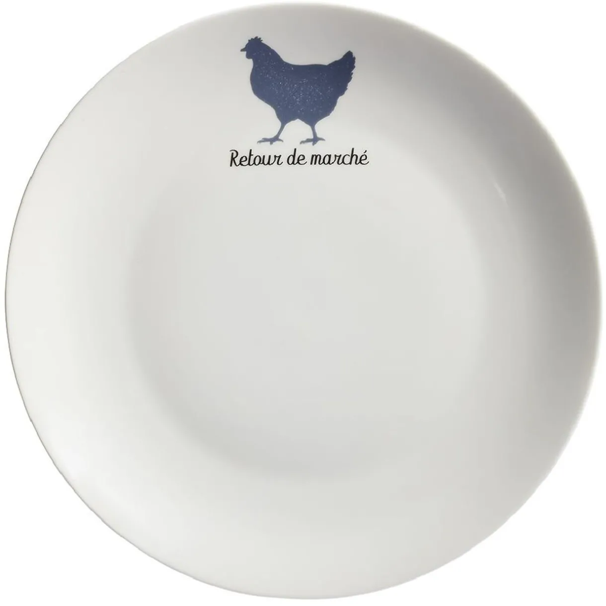 Assiette plate beige motif poule^Gifi Clearance