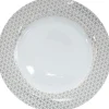 Assiette plate blanche bord design graphique cuivré^Gifi Best