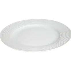 Assiette plate blanche bordure à rainures^Gifi New