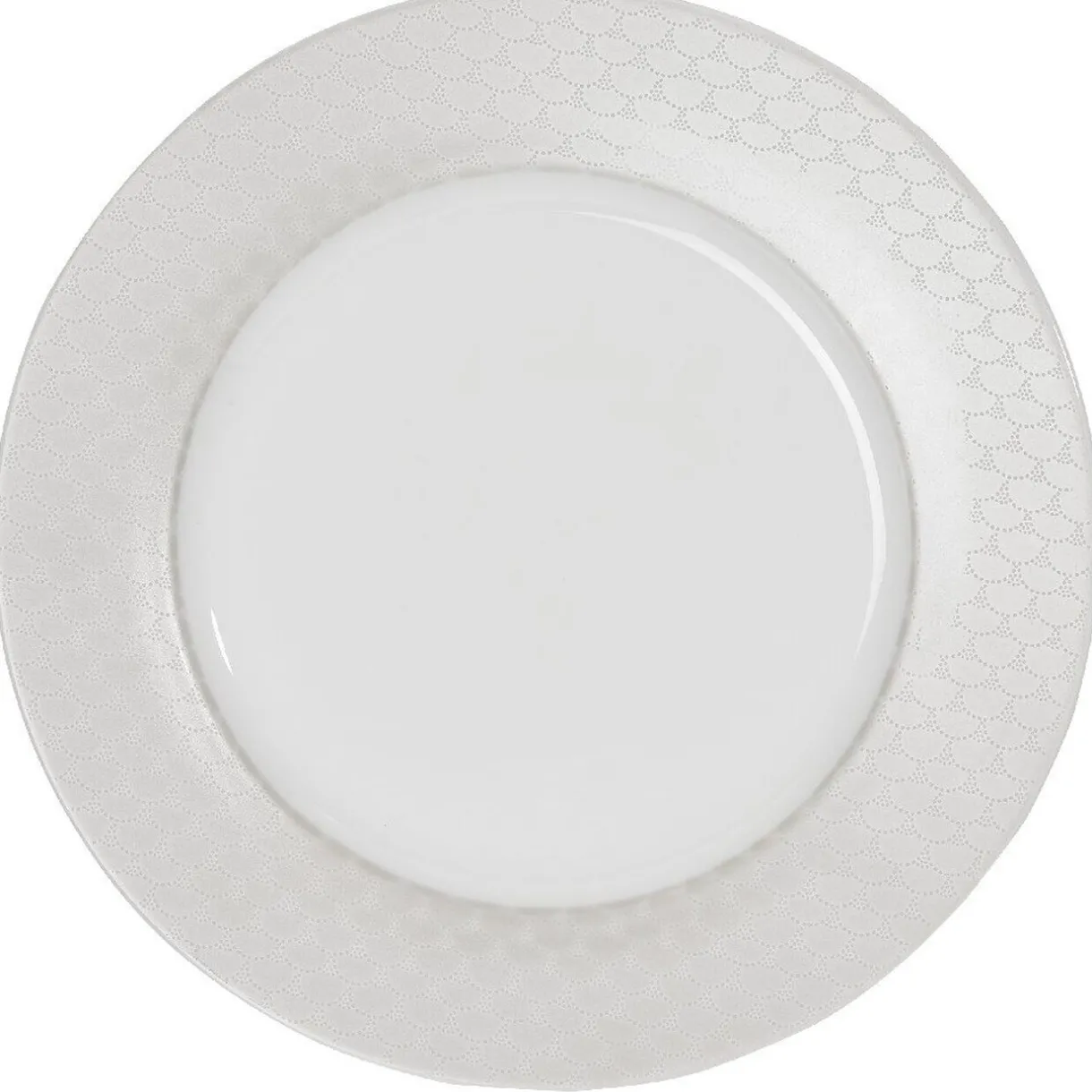 Assiette plate blanche bordure brillante^Gifi Online