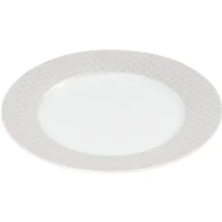 Assiette plate blanche bordure brillante^Gifi Online