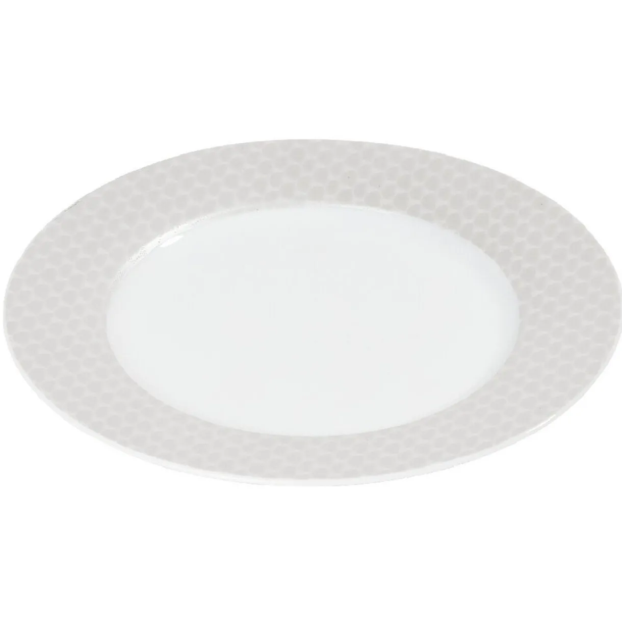 Assiette plate blanche bordure brillante^Gifi Online