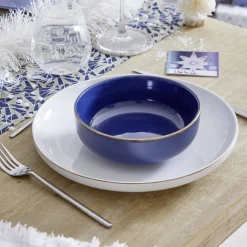 Assiette plate blanche bordure dorée Ø27cm^Gifi Sale