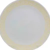 Assiette plate blanche contour grains de riz jaunes^Gifi Online